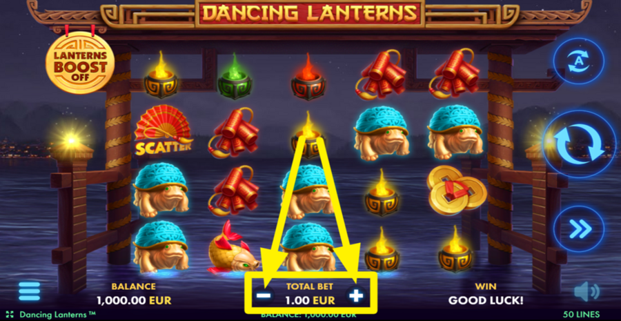 Dancing Lanterns Adjust Bet