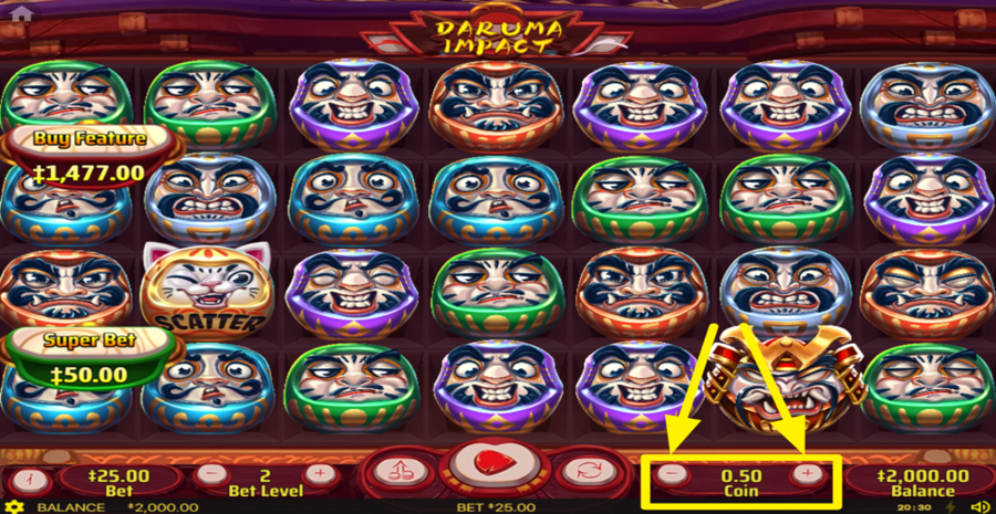 Daruma Impact Adjust Coin Value