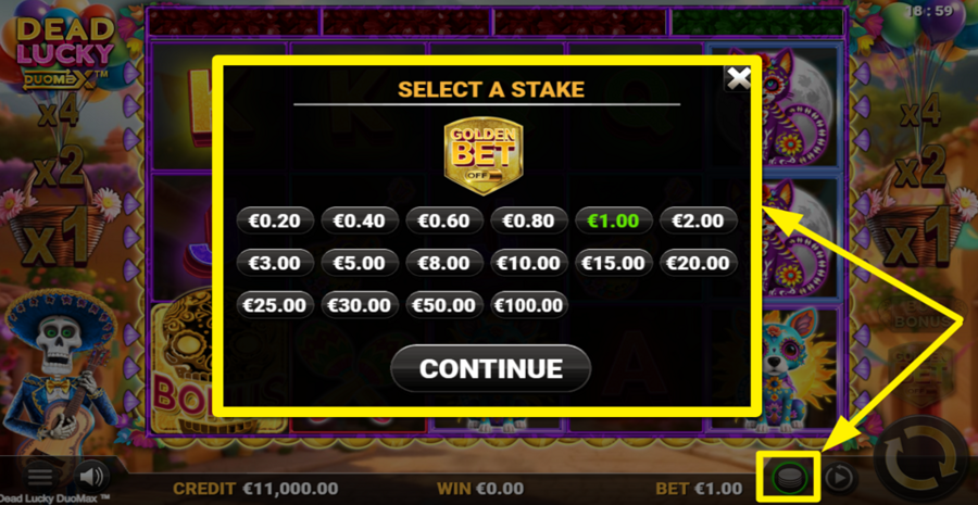 Dead Lucky Duomax Adjust Bet