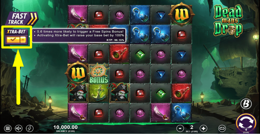 Dead Mans Drop Xtra Bet Feature