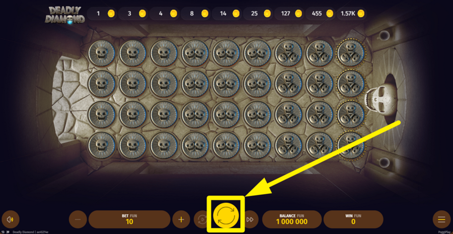 Deadly Diamond Spin Button