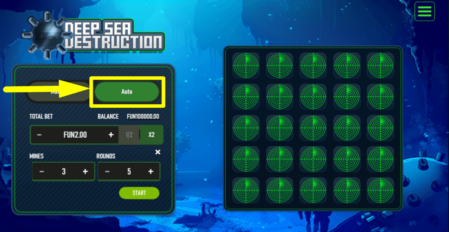 Deep Sea Destruction Autoplay Feature