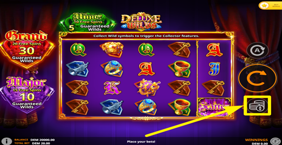Deluxe Wilds Adjust Bet