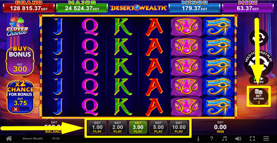 Desert Wealth Clover Chance Bet Value