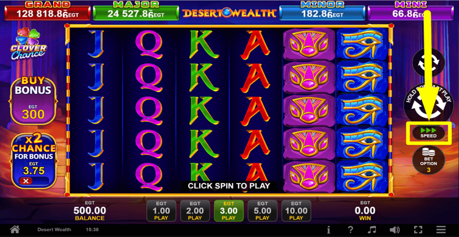 Desert Wealth Clover Chance Speed Feature
