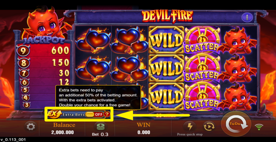 Devil Fire Extra Bets