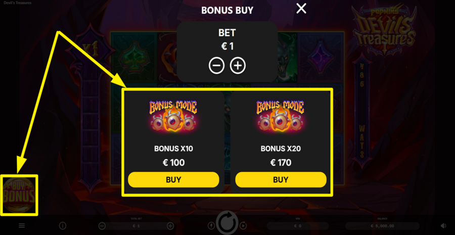 Devils Treasures Buy Bonus