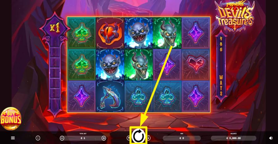 Devils Treasures Spin Button