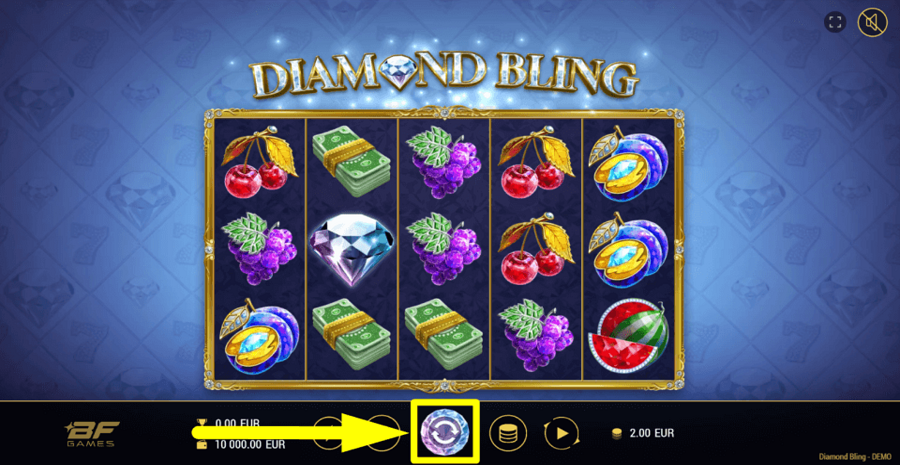 Diamond Bling Spin Button