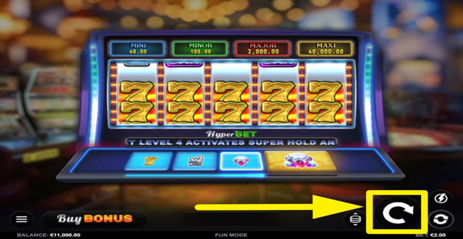 Diamond Bounty 7s Hold And Win Spin Button