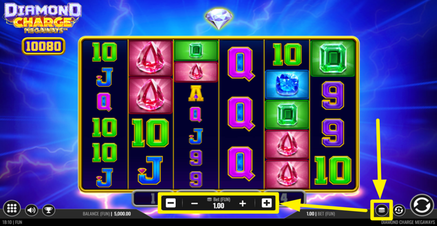 Diamond Charge Megaways Adjust Bet