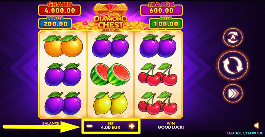 Diamond Chest Hold N Link Bet Value