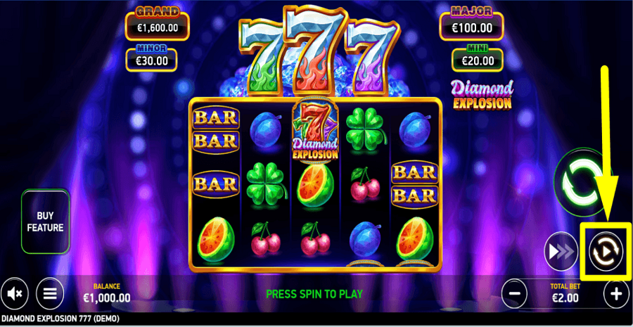 Diamond Explosion 777 Autoplay Feature
