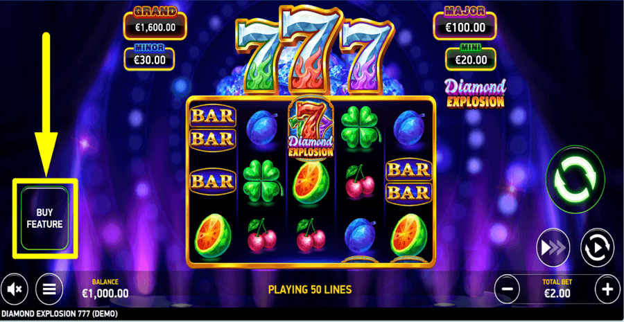 Diamond Explosion 777 Buy Feature