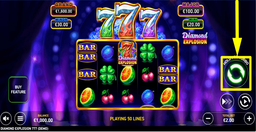 Diamond Explosion 777 Spin Button