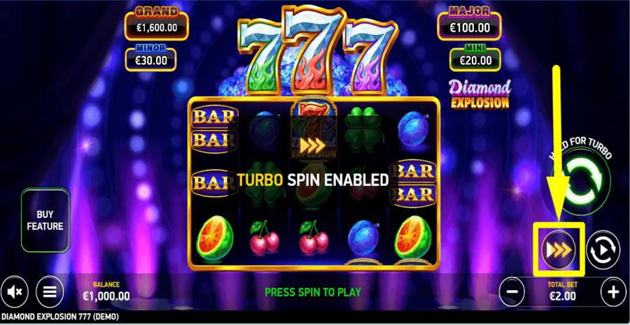 Diamond Explosion 777 Turbo Feature