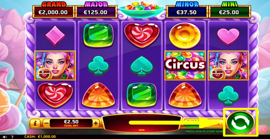 Diamond Explosion Candy Spin Button