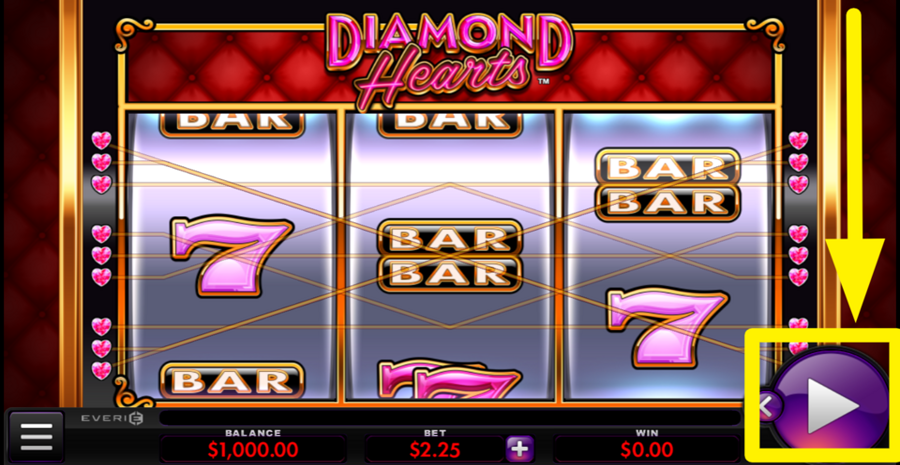 Diamond Hearts Spin Button