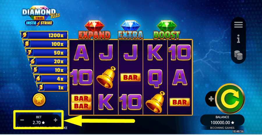 Diamond Hits Trio Instastrike Bet Value