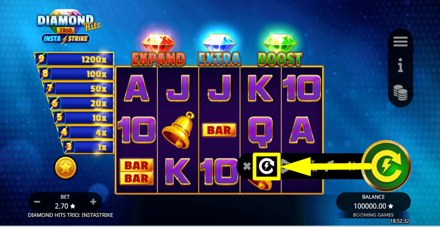 Diamond Hits Trio Instastrike Turbo Feature