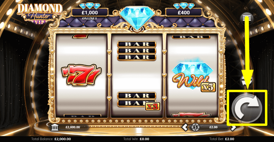 Diamond Hunter Vip Spin Button