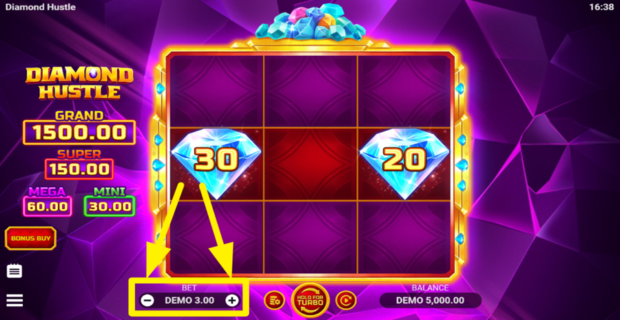 Diamond Hustle Adjust Bet