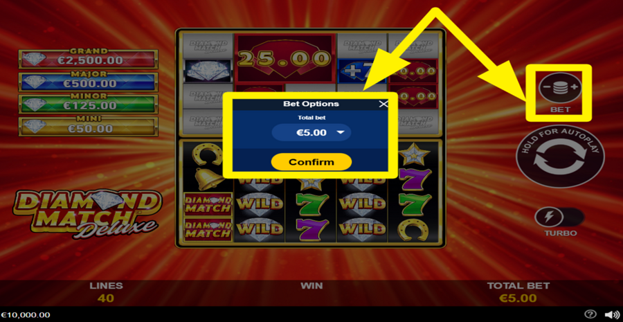 Diamond Match Deluxe Adjust Bet