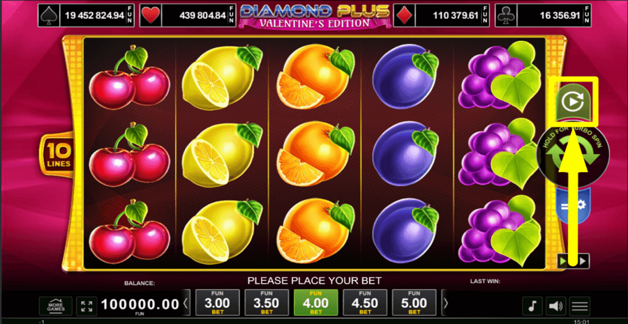 Diamond Plus Valentines Edition Autoplay Feature