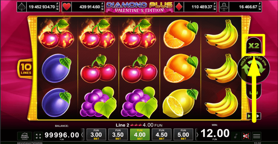 Diamond Plus Valentines Edition Gamble Feature
