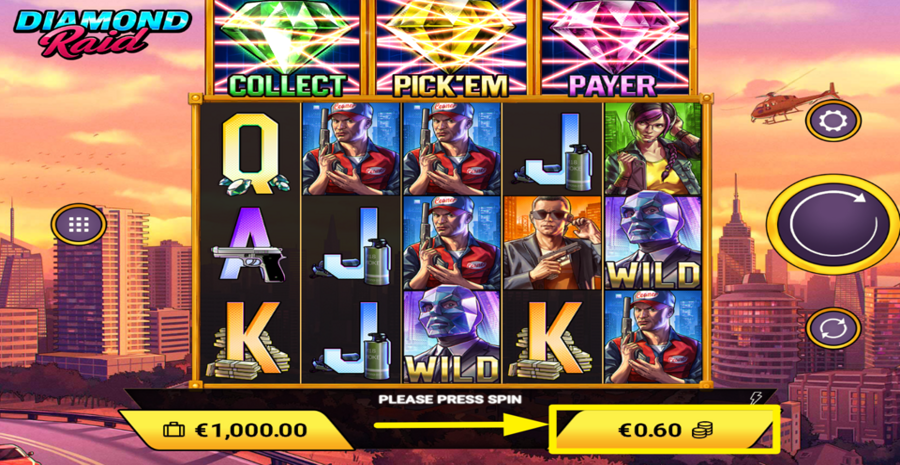 Diamond Raid Adjust Bet