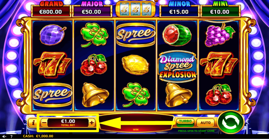 Diamond Spree Explosion Bet Value