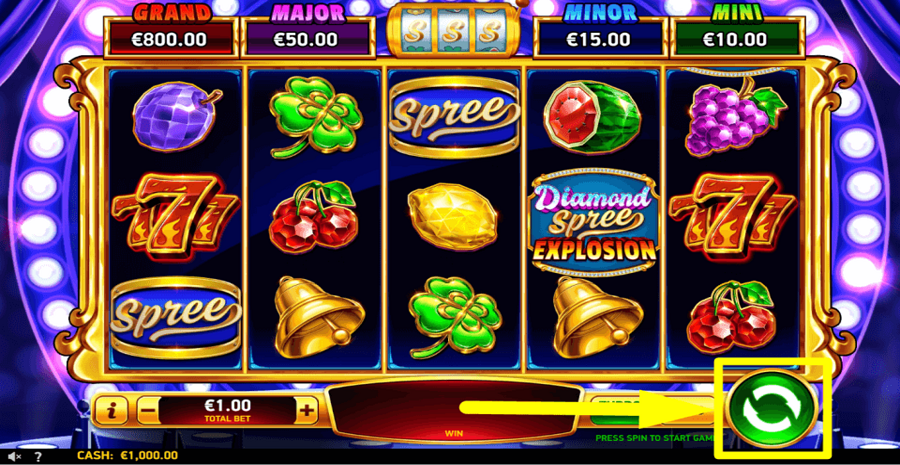 Diamond Spree Explosion Spin Button