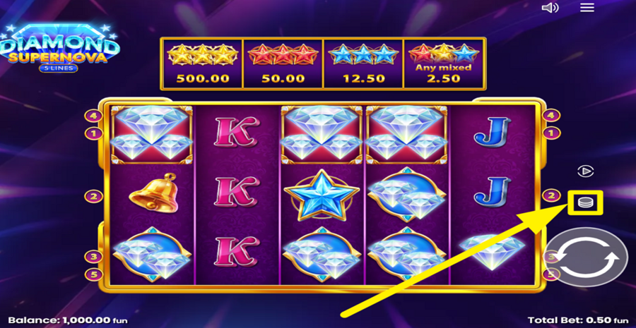 Diamond Supernova 5 Adjust Bet