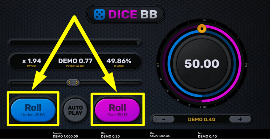 Dice Bb Roll Button