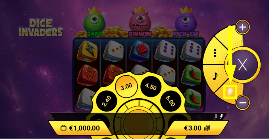 Dice Invaders Turbo Feature