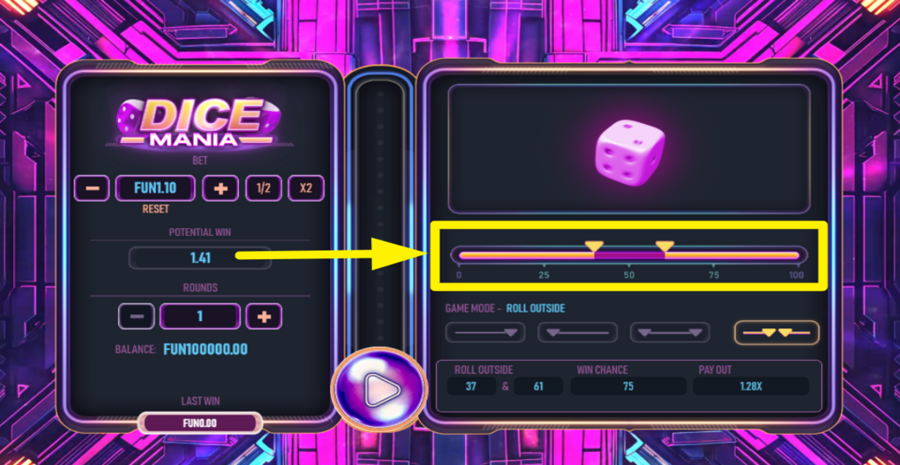 Dice Mania Choose Range