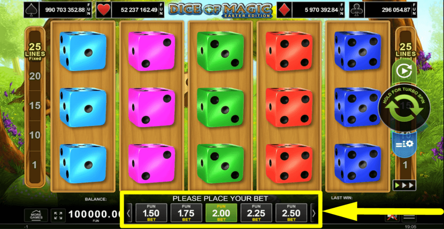 Dice Of Magic Easter Edition Bet Value