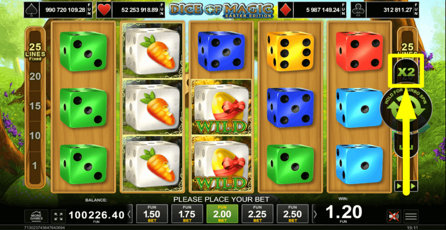 Dice Of Magic Easter Edition Gamble Feature
