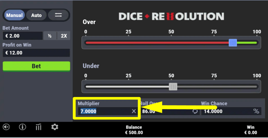 Dice Revolution Multiplier Value