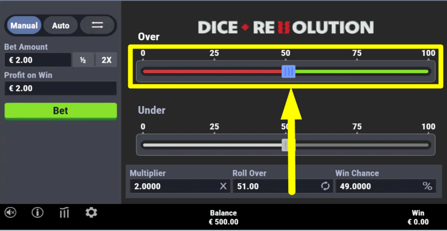Dice Revolution Slider Button