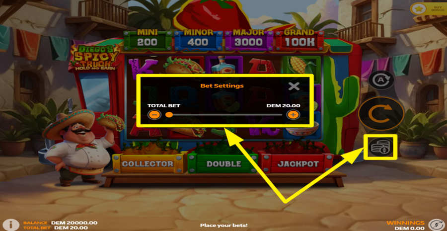 Diegos Spicy Truck Adjust Bet