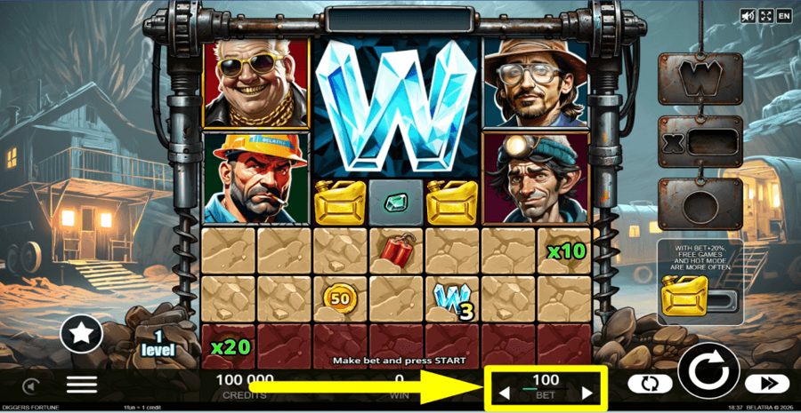Diggers Fortune Bet Value