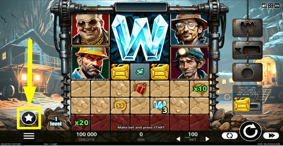 Diggers Fortune Buy Feature