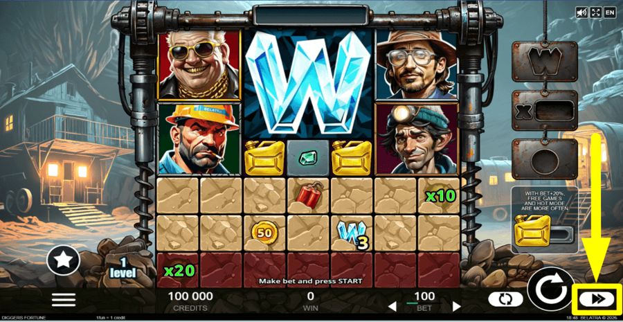 Diggers Fortune Turbo Feature