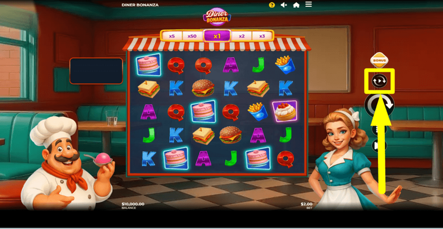 Diner Bonanza Autoplay Feature