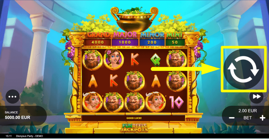 Dionysus Party Spin Button
