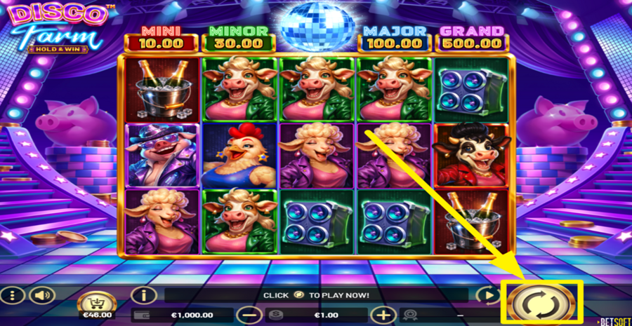 Disco Farm Hold And Win Spin