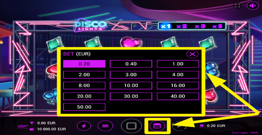 Disco Lights Adjust Bet