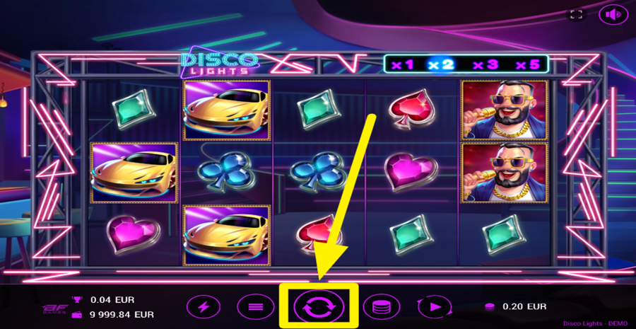 Disco Lights Spin Button