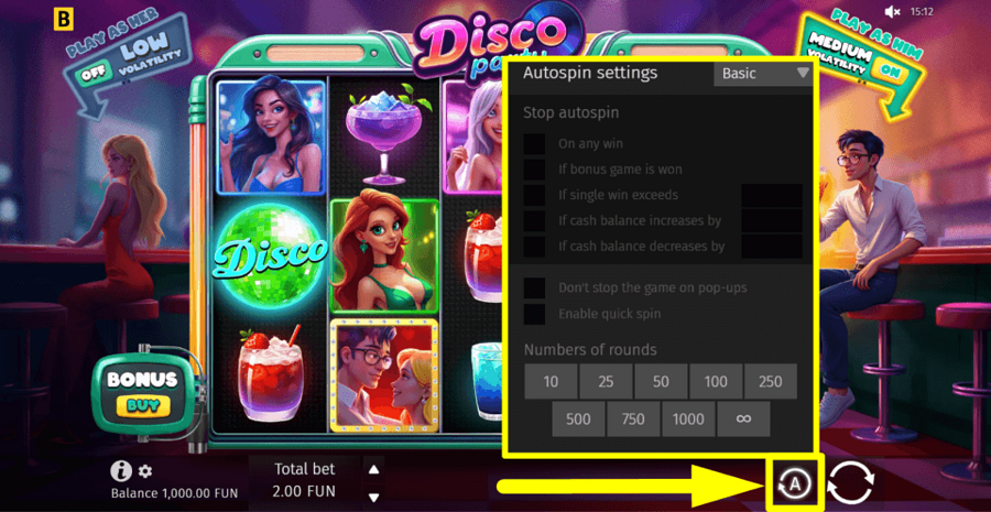 Disco Party Autoplay Feature